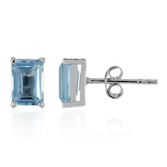 Boucles d'oreilles en argent et Topaze bleu ciel