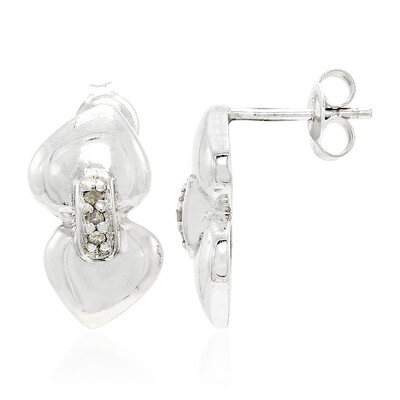 Boucles d'oreilles en argent et Diamant champagne