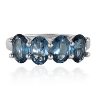 Bague en argent et Topaze bleu de Londres