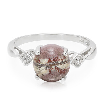 Bague en argent et Jaspe dendritique de Sonora