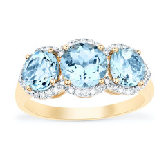 Bague en or et Aigue-Marine AAA