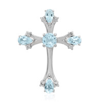 Pendentif en argent et Topaze bleu ciel