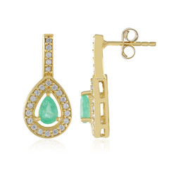 Boucles d'oreilles en argent et Emeraude de Russie
