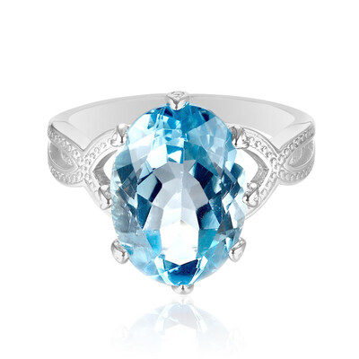Bague en argent et Topaze bleu ciel