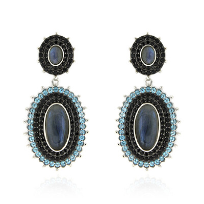Boucles d'oreilles en argent et Labradorite (Dallas Prince Designs)