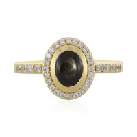 Bague en argent et Saphir étoilé noir
