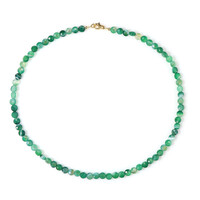 Collier en argent et Agate bandée verte
