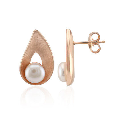 Boucles d'oreilles en argent et Perle blanche de culture d'eau douce (TPC)