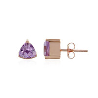 Boucles d'oreilles en argent et Améthyste Rose de France