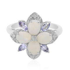 Bague en argent et Opale blanche