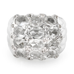 Bague pour homme en or et Saphir blanc