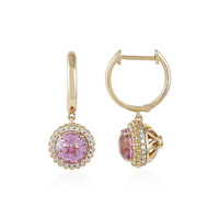 Boucles d'oreilles en or et Kunzite AAA du Brésil (de Melo)
