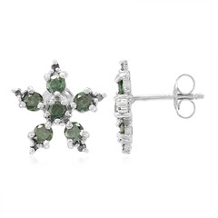 Boucles d'oreilles en argent et Diamant fantaisie