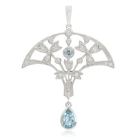 Pendentif en argent et Topaze bleu ciel