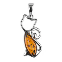 Pendentif en argent et Ambre baltique