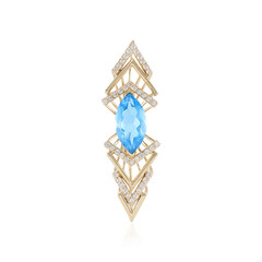 Pendentif en or et Topaze bleu Suisse (de Melo)