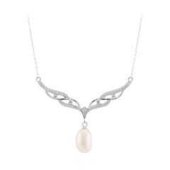 Collier en argent et Perle blanche de culture d'eau douce