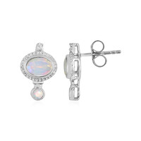 Boucles d'oreilles en argent et Opale Welo