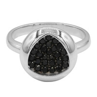 Bague en argent et Spinelle noir