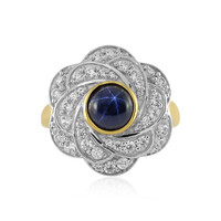 Bague en argent et Saphir étoilé bleu