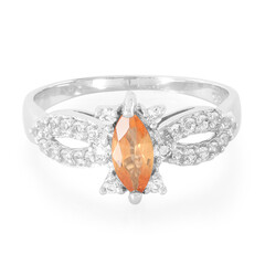 Bague en argent et Saphir orange