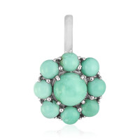 Pendentif en argent et Turquoise verte de New Lander