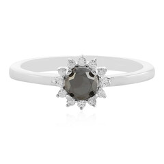 Bague en argent et Diamant noir