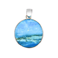Pendentif en argent et Opale bleue d'Atacama