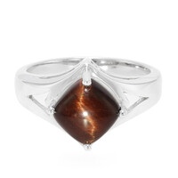 Bague en argent et Œil-de-tigre rouge