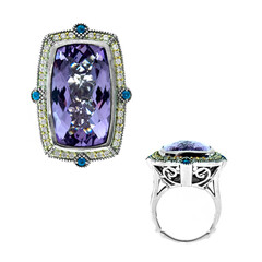 Bague en argent et Améthyste Rose de France (Dallas Prince Designs)
