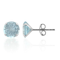 Boucles d'oreilles en argent et Topaze bleu ciel