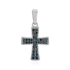 Pendentif en argent et Diamant bleu I2