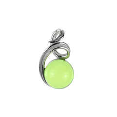 Pendentif en argent et Ambre verte de Colombie