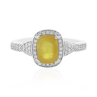 Bague en argent et Saphir jaune de Madagascar