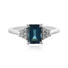 Bague en argent et Topaze bleu de Londres