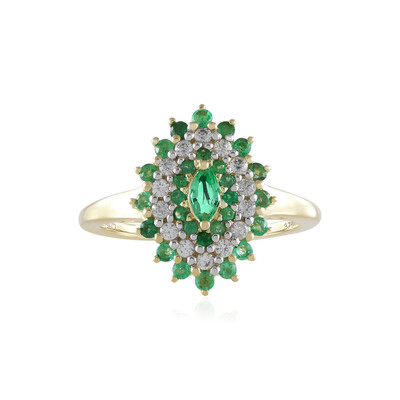 Bague en or et Emeraude de Zambie