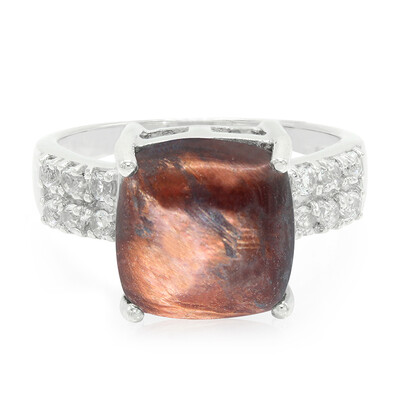 Bague en argent et Œil-de-tigre rouge