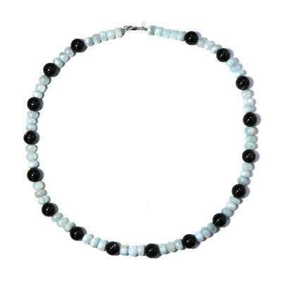 Collier en argent et Obsidienne