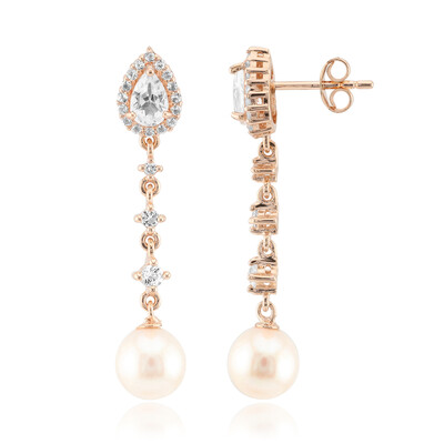 Boucles d'oreilles en argent et Perle blanche de culture d'eau douce