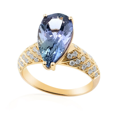 Bague en or et Tanzanite non chauffée (de Melo)
