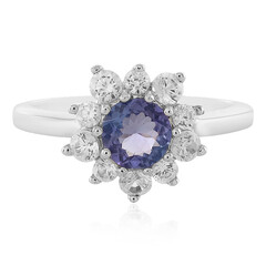 Bague en argent et Tanzanite multicolore