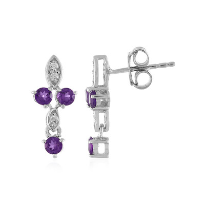 Boucles d'oreilles en argent et Améthyste