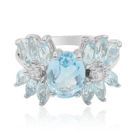 Bague en argent et Topaze bleu ciel