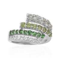 Bague en argent et Améthyste verte