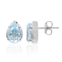 Boucles d'oreilles en argent et Topaze bleu ciel