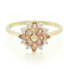 Bague en or et Saphir Padparadscha non chauffé