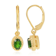 Boucles d'oreilles en argent et Diopside de Russie