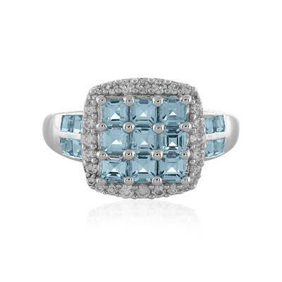 Bague en argent et Topaze bleu Suisse