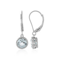 Boucles d'oreilles en argent et Topaze bleu ciel