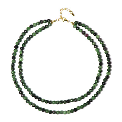 Collier en argent et Rubis Zoïsite